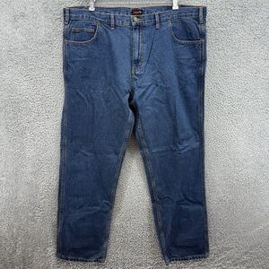 NWOT Wolverine Blue Denim Jeans Mens 42/34 Regular Straight Leg Thick Stitch
